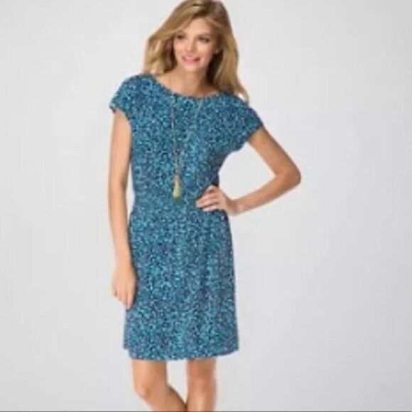 Lilly Pulitzer  Blue Sadie Dress Thrill of the Chase leopard Print - Picture 1 of 4